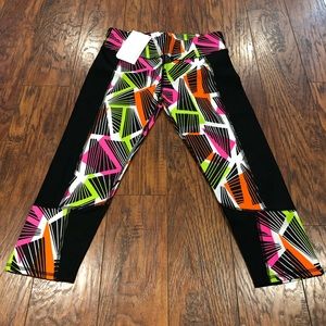 Fabletics leggings pink/orange/green.
